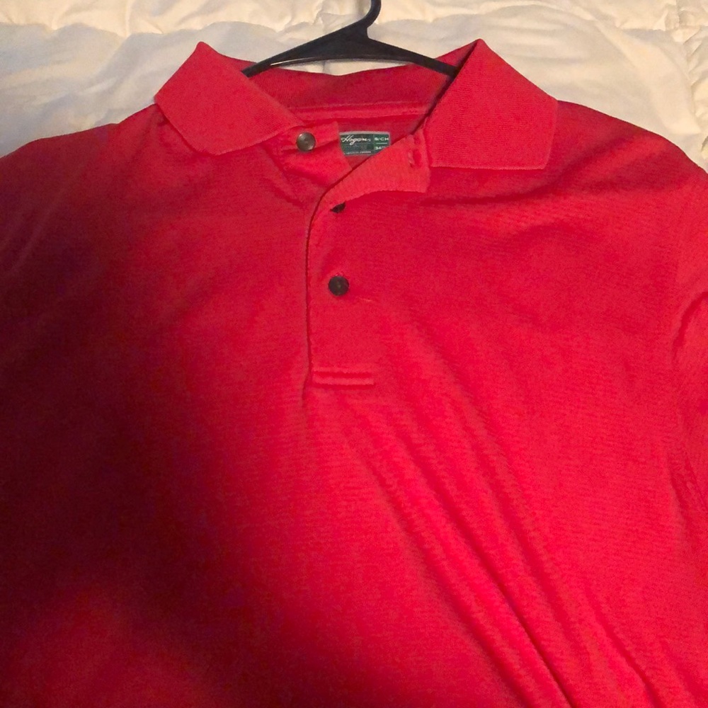 Red golf shirt small